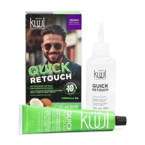 KUUL QUICK RETOUCH NEGRO TINTE PERMANENTE COBERTURA EN 10 MINUTOS PARA CABELLO, BARBA Y BIGOTE 50ml