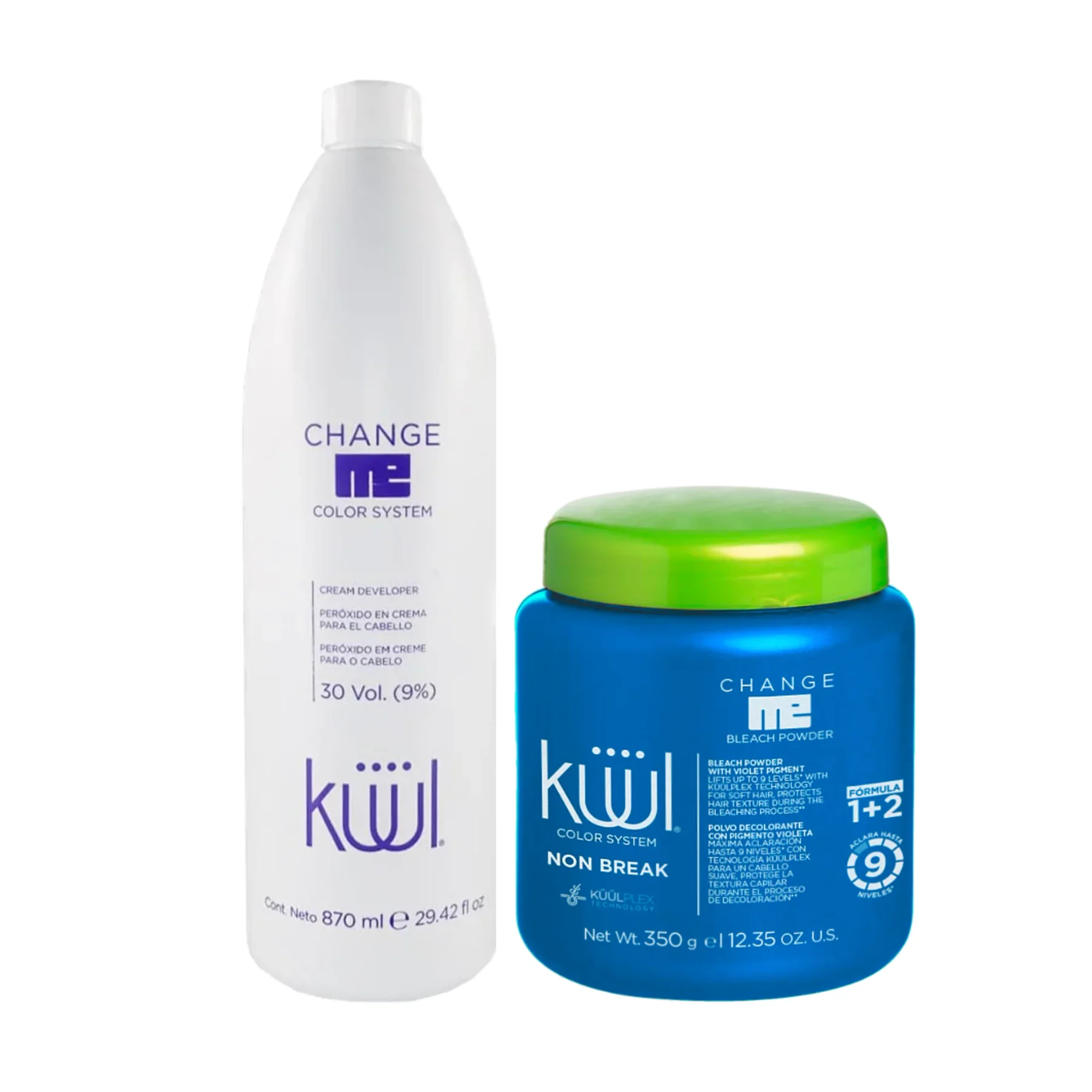KUUL DECOLORANTE 9 NIVELES DE ACLARACIÓN 350 GR + PERÓXIDO 870 ML